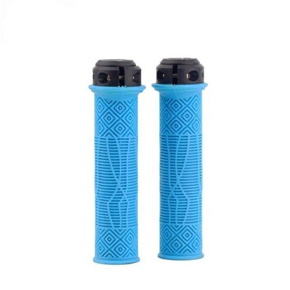 Mountain Bike Handlebar Handle Pro Lock Handle Aluminum Alloy Silicone Handlebar Grips Double Lock-on Bicycle Handle Bar Grips Ergonomic Non-Slip Silicone Hand Grip For Scooter Mountain