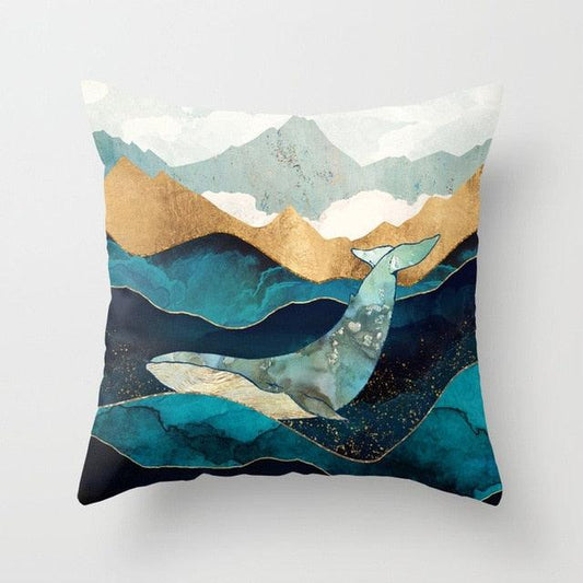 Mountain Sun Cushion Creative Pillowcase Decorative Pillows Modern Abstract Pillow Case Square Decorative Pillows Colorful Pillow Cases Home Decor 45x45CM