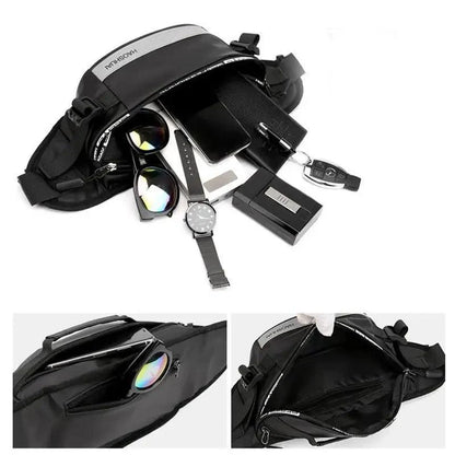 Multifunctional Outdoor Anti-Theft Waist Bag Men Fashionable Waterproof Fanny Pack Adjustable Belt Travel Bag