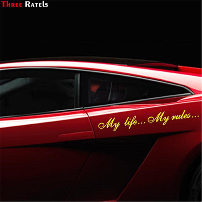 "My Life...My Rules... "Car Stickers and Decals Auto Motorcycle Bumper sticker Decal Car Sticker Written Words Occlusion Scratch Decals Auto Sticker Vinyl Sticker Cool Waterproof Decals for Laptop Water Bottles Skateboard Motorcycle Car Bike
