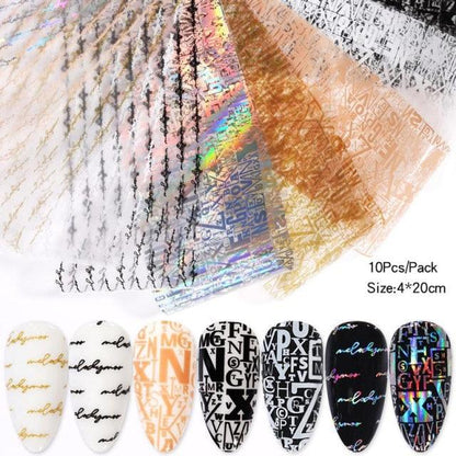 Nail Foils Marble Flower Series Iridescent Nail Art Transfer Sticker Paper Slider Nail Water Decal Design Manicures Decorations  Art Manicures Decoration New Gold Nail Transfer Foils for Nail Arts Nails Supply Holographic Effect Nail Art Foil Stickers Hol