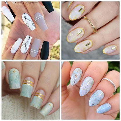 Nail Foils Marble Flower Series Iridescent Nail Art Transfer Sticker Paper Slider Nail Water Decal Design Manicures Decorations  Art Manicures Decoration New Gold Nail Transfer Foils for Nail Arts Nails Supply Holographic Effect Nail Art Foil Stickers Hol