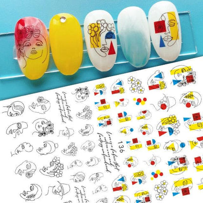 Nail Stickers Cute Rabbit Nail Art Decorations No Face Man Sliders For Manicure Cute Cartoon Nail Art Sticker Decals for Women Kids Girls Manicure Decoration Nail Art Supplies 3D Self-Adhesive Nail Decals Designer Nail Stickers for Acrylic Nails