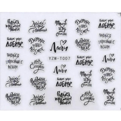 Nail Stickers for Manicure Nail Sticker Sliders For Nails Decal Self-adhesive Nails Figures Transfer Black Accessories Sliders Manicure Decoration 3D Nail Supplies Holographic Decals Transfer Sliders Nail Design Manicures Nail Self-Adhesive Sticker