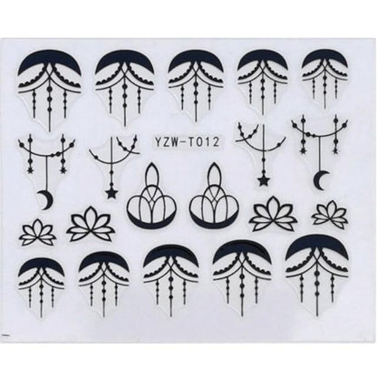 Nail Stickers for Manicure Nail Sticker Sliders For Nails Decal Self-adhesive Nails Figures Transfer Black Accessories Sliders Manicure Decoration 3D Nail Supplies Holographic Decals Transfer Sliders Nail Design Manicures Nail Self-Adhesive Sticker