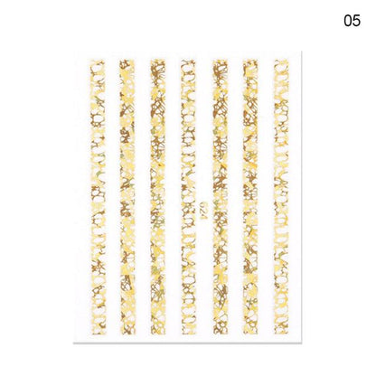 Nail Strip Stickers Black Gold Rose Gold Silver Metal Strip Tape Nail Art Adhesive Foil Tips Nail Sticker Decals Metallic Curve Strip Line Nail Decal Self-Adhesive 3D Wave Design Decoration for Women Girls Tape Nail Art Stickers Decal Decoration