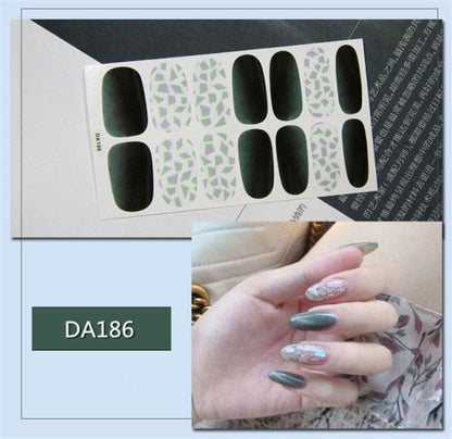Nail Wraps Polish Decals Strips Golden Glitter 3D Adhesive Full Nail Art Stickers Manicure Kits Women Nail Decorations Accessories Metal Curve Stripe Lines Design Letter Nail Sticker Adhesive Decoration Template Nail Tool Decorations