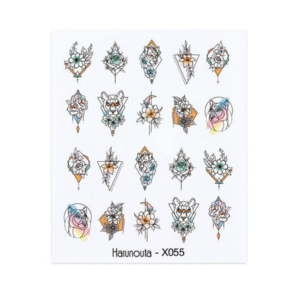 Nails Sticker Nail Art Decorations Flowers Leaves Decals Water Transfer Sliders Woman Face Fruit Foil Manicures Wraps  Water Transfer Nail Decals Sticker For Pretty Girl Self-Adhesive Nail Decals Designer Nail Stickers for Acrylic Decal