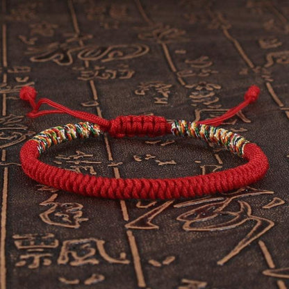 National Style Lucky Red String Bracelet Handmade Braided Knot Charm Bracelets For Women Men Red Bracelet Protection Red Cord Bracelet Adjustable Braided Knot Bracelet