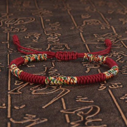 National Style Lucky Red String Bracelet Handmade Braided Knot Charm Bracelets For Women Men Red Bracelet Protection Red Cord Bracelet Adjustable Braided Knot Bracelet