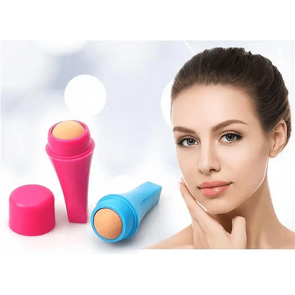 Natural Reusable Oil Resistant Facial Tool Roller Oil Control Rolling Stone Women Makeup Face Skin Care Tool Facial Cleaning Oil Absorption Roller On Ball Suitable for Traveling At Home Or Going Conduct For Facial Massage