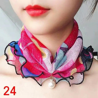 Neck Collars Fashion Scarves for Women And Girls Print Satin Silk Scarf Female Bandana Head Bib Scarfs For Ladies