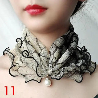 Neck Collars Fashion Scarves for Women And Girls Print Satin Silk Scarf Female Bandana Head Bib Scarfs For Ladies