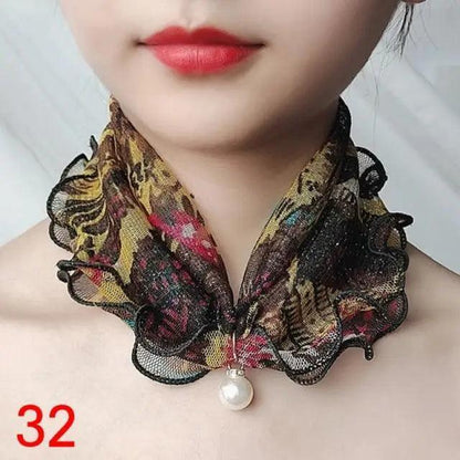 Neck Collars Fashion Scarves for Women And Girls Print Satin Silk Scarf Female Bandana Head Bib Scarfs For Ladies