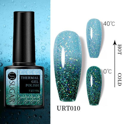 New 2022 Pink Blue Gel Nail Polish UV Color Changing Elegant Luxury Glossy Nail Design For Womens