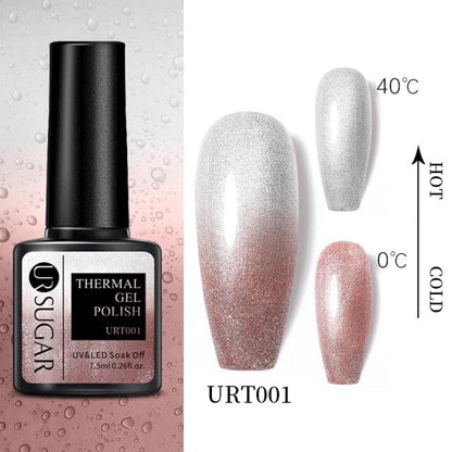 New 2022 Pink Blue Gel Nail Polish UV Color Changing Elegant Luxury Glossy Nail Design For Womens