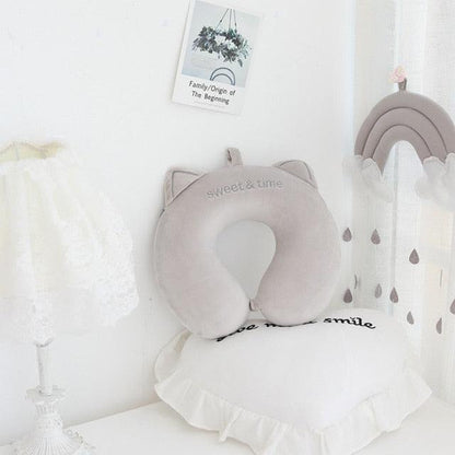 New Animal Memory Cotton U-shaped Pillow Car Neck Pillow Noon Rest Pillow Plane Travel PillowKids Neck  Travel Pillows Cute U-Shaped Animal Pillow for Cars Planes Boys Girls Child Gift Ideas