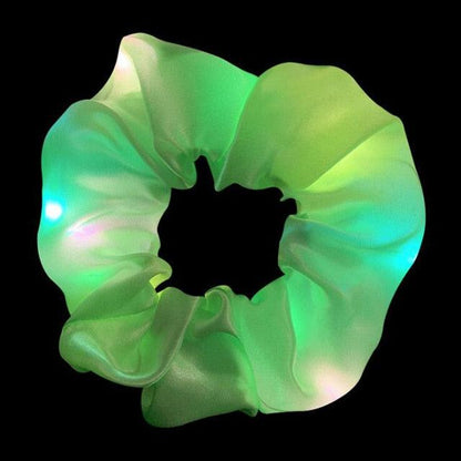New Arrival Girls LED Luminous Scrunchies Hairband Ponytail Holder Headwear Elastic Hair Bands Solid Color Hair Accessories Ponytail Holder Accessories for Women And Girls