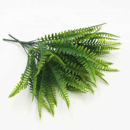 New Artificial Shrubs Boston Fern Grass Fake Green Bushes Indoor Outdoor UV Resistant Indoor Outside For Home Garden Porch Window Décor