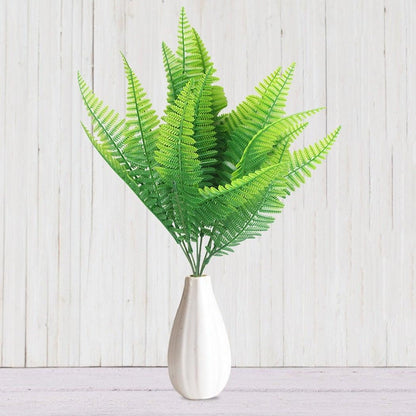 New Artificial Shrubs Boston Fern Grass Fake Green Bushes Indoor Outdoor UV Resistant Indoor Outside For Home Garden Porch Window Décor