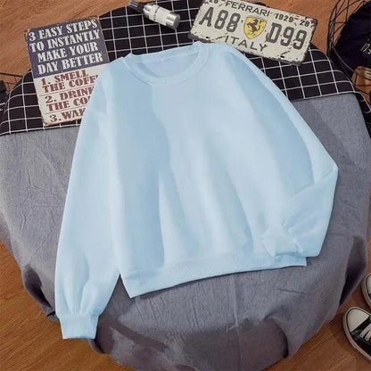 New Basic Hoodies for Women Streetwear Female Spring Autumn Solid Color Hoodie Casual Crewneck Sweatshirt Hip Hop Tops Women Long Sleeve Oversized Hoodie Sweatshirt Ladies Streetwear Slouch Pullover Tops