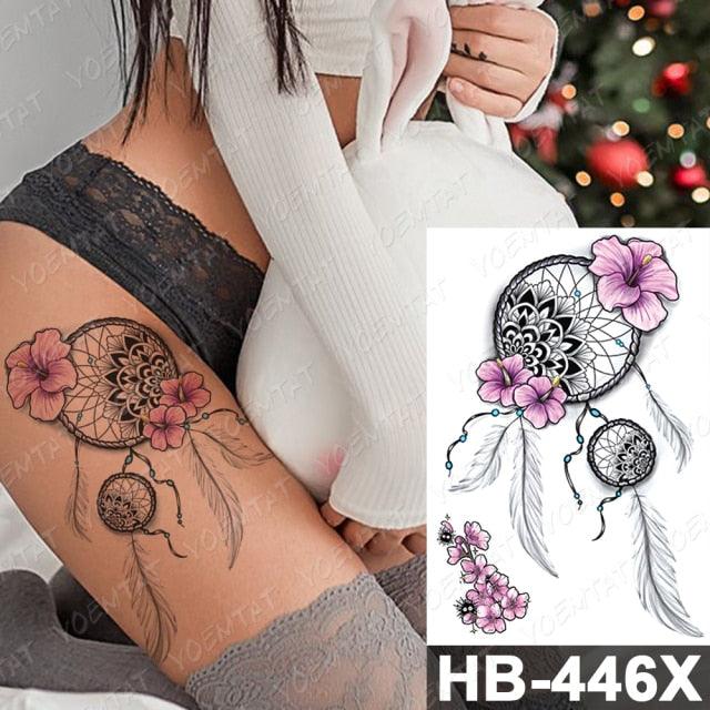 New Big Butterfly Waterproof Temporary Sticker Tattoo Elegant Black Colorful Tattoos Rose For Women Men