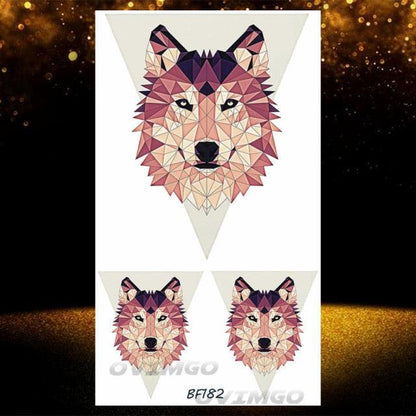 New Black Wolf Forest Sticker Tattoos Temporary Tree Fierce Animal Body Tattoo Luxury Design Custom Tatoos For Mens