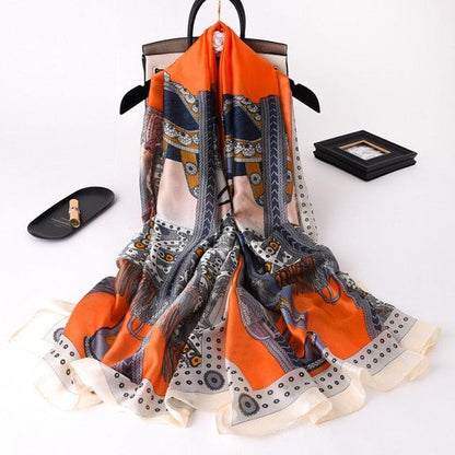 New Brand Designer Luxury  Winter Long Silk Scarf Shawls Wraps Print Cotton Scarf Stylish Head Wraps Scarves Hijabs Neck Scarves Lady Hijab For Female