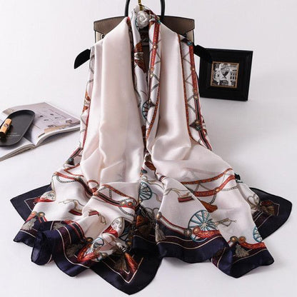 New Brand Designer Luxury  Winter Long Silk Scarf Shawls Wraps Print Cotton Scarf Stylish Head Wraps Scarves Hijabs Neck Scarves Lady Hijab For Female