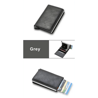 New Carbon Fiber Card Holder Wallets Luxury Men  Black Magic Leather Cool Slim Mini Wallet Small Money Bag Male Purses Magnet Closure Wallet