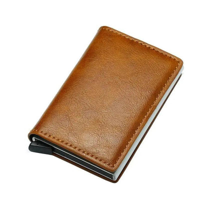 New Carbon Fiber Card Holder Wallets Luxury Men  Black Magic Leather Cool Slim Mini Wallet Small Money Bag Male Purses Magnet Closure Wallet