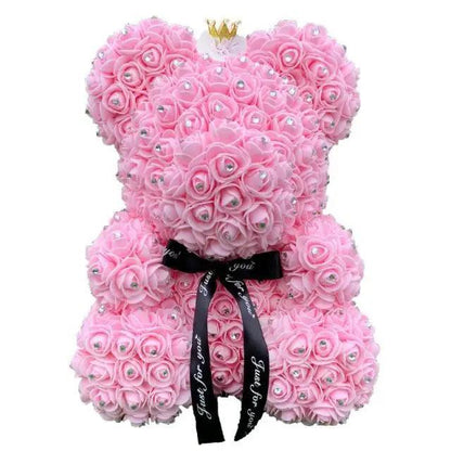 New Charming Diamond Rose Bears 40cm Artificial Flower Teddy Bears For Valentins's Day Mother's Day Birthday Gifts