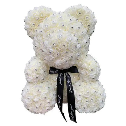 New Charming Diamond Rose Bears 40cm Artificial Flower Teddy Bears For Valentins's Day Mother's Day Birthday Gifts