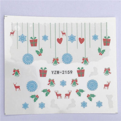New Christmas Water Decal Nail Art Nail sticker New Year Slider Tattoo Full Cover Santa Claus Snowman Designs Xmas Decals 3D Wave Design Decoration for Women Girls Tape Nail Art Stickers Decal Decoration  Nail Art Accessories Decoration Decal