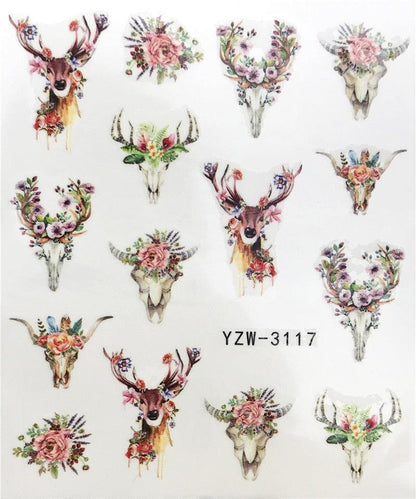 New Christmas Water Decal Nail Art Nail sticker New Year Slider Tattoo Full Cover Santa Claus Snowman Designs Xmas Decals 3D Wave Design Decoration for Women Girls Tape Nail Art Stickers Decal Decoration  Nail Art Accessories Decoration Decal