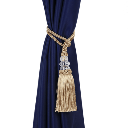 New Crystal Beaded Tassel Curtain Tieback Decorative Curtain Tie Home Decor Cord for Curtains Buckle Rope Room Accessories European Style High-Grade Curtains Tieback Rope Tassel Holdbacks 50cm