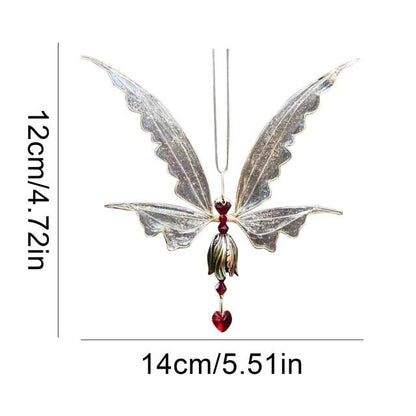 New Crystal Guardian Angel Wing  Sun-catcher Car Charm For Rear View Mirror Clear Window Rainbow Maker Collection With Crystal Wind Chimes For Home Garden Hanging Decoration Photography Prop