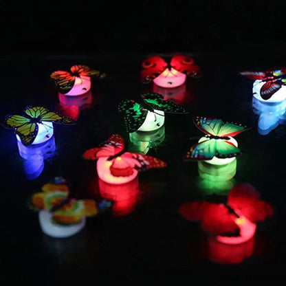 New Dazzling Colorful Luminous Butterfly LED Night Light Wedding Decorative Lamp Stickers Children Small Gifts TOYS game Battery Operated