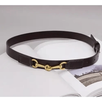 Simple Black Plain Leather Belt For Women Classic Thin Skinny Waistbands Casual Women Dress Belts