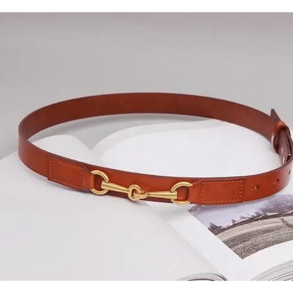 Simple Black Plain Leather Belt For Women Classic Thin Skinny Waistbands Casual Women Dress Belts