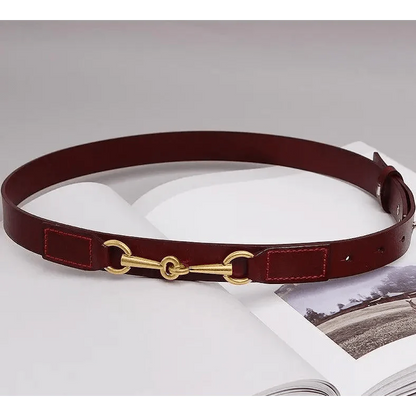 Simple Black Plain Leather Belt For Women Classic Thin Skinny Waistbands Casual Women Dress Belts