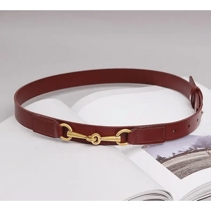 Simple Black Plain Leather Belt For Women Classic Thin Skinny Waistbands Casual Women Dress Belts