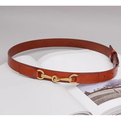 Simple Black Plain Leather Belt For Women Classic Thin Skinny Waistbands Casual Women Dress Belts
