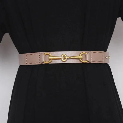 Simple Black Plain Leather Belt For Women Classic Thin Skinny Waistbands Casual Women Dress Belts