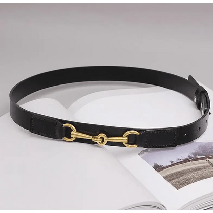 Simple Black Plain Leather Belt For Women Classic Thin Skinny Waistbands Casual Women Dress Belts