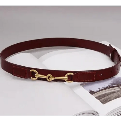 Simple Black Plain Leather Belt For Women Classic Thin Skinny Waistbands Casual Women Dress Belts