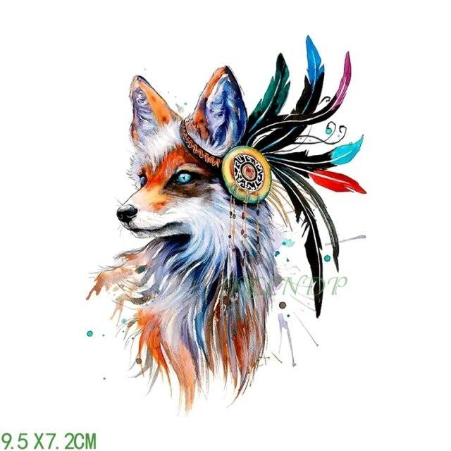 New Different Waterproof Temporary Tattoo Cute Fox Dog Luxury Animal Stickers Tattoo Colorful Modern Design For Adults Kids