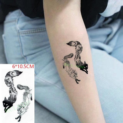 New Different Waterproof Temporary Tattoo Cute Fox Dog Luxury Animal Stickers Tattoo Colorful Modern Design For Adults Kids