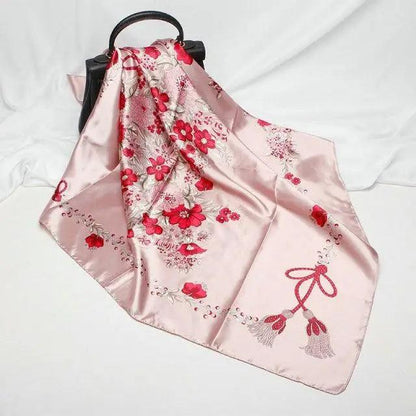 New Elegance Fashionable Scarves for Women Shawl Print Silk Satin Hijab Scarf Female Bandana 90*90cm Luxury Square Shawls Scarfs For Ladies