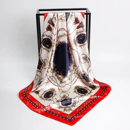 New Elegance Fashionable Scarves for Women Shawl Print Silk Satin Hijab Scarf Female Bandana 90*90cm Luxury Square Shawls Scarfs For Ladies